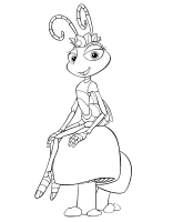 A coloring page of a bugs life